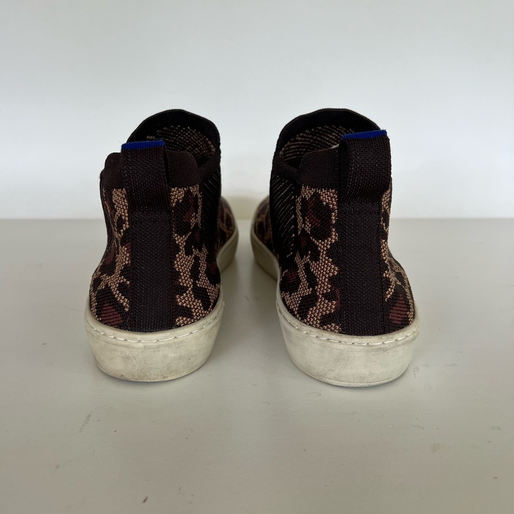 Rothy’s Chelsea Slip-On High Wildcat Cheetah Print High Top Sneaker, Brown, 7 - Picture 4 of 11